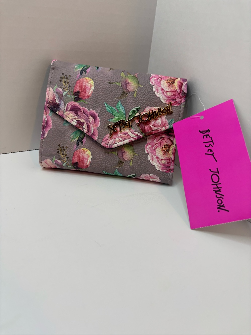 Betsey Johnson Floral Rose Envelope Wallet Clutch NWT
